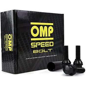 Kit de tornillos OMP OMPS09781201 para llantas, 26 mm, color negro, rosca M12 x 1.50, incluye tornillos desplazantes PCD DIN 10.9 y llave de 17/