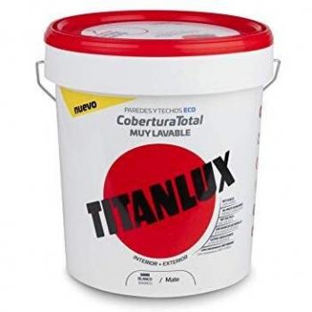 Titanlux - Pintura plástica Cobertura total, Blanco, 15L