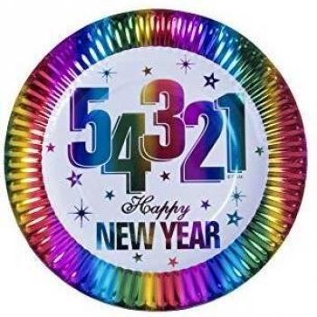 6 Platos Rainbow New Year 18 Cm