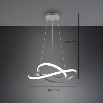 Lámpara Colgante Led Trio Course Níquel 1xSMD LED 27W 4000k