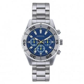 Reloj BREIL MEN'S SPRINTER exfera MONOCHROMÁTICA AZUL movimiento CRONÓGRAFO CUARZO y PULSERA DE ACERO PLATEADO Mod. TW1998