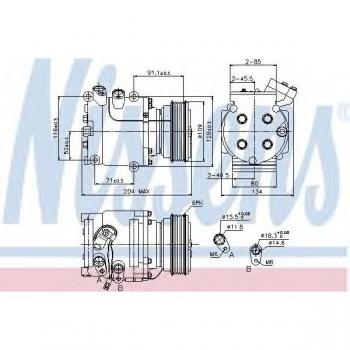 Compresor de aire acondicionado NISSENS 89233, tipo: compresor, características: diseño optimizado para un rendimiento eficiente, refrigerante compatible, fácil instalación, durabilidad mejorada y alta calidad de fabricación
