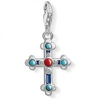Thomas Sabo Colgante Charm con Cierre para Mujer, Plata de Ley 925 con Turquesa