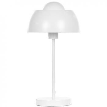 Lámpara de mesa industrial moderna de metal blanco 44 cm con pantalla redonda y cable con interruptor Senette