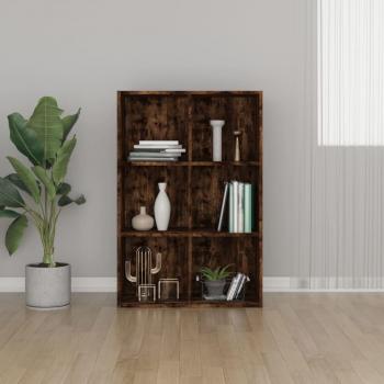Aparador Librería Smoke Oak 66x30x98 cm Madera multicapa Vidaxl Marrón