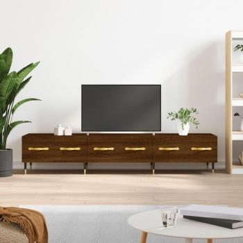 Mueble TV de Madera Multicapa en color Roble Marrón, dimensiones 150x36x30 cm