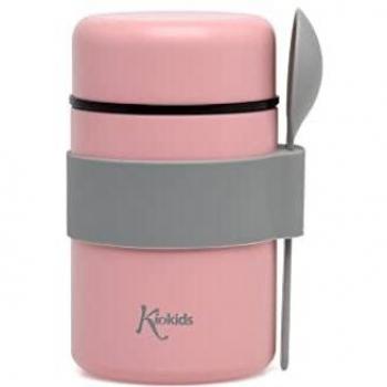 Kiokids Termo Acero Inoxidable 500ml Con Cuchara Rosa Para Papilla