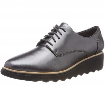 Clarks Sharon Noel, Zapatos de Cordones Derby Mujer, Plateado