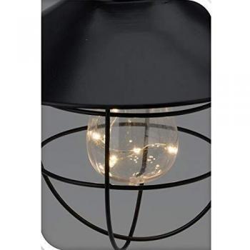 Lámpara Solar LED Decorativa Blanca con Asa, 21.5 x 21 cm