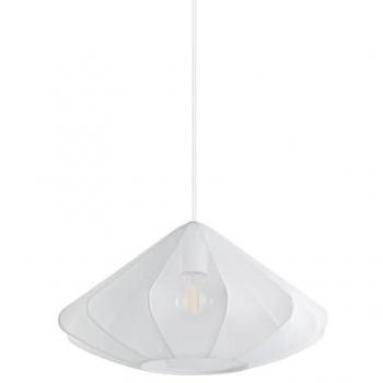 Lámpara Colgante Dolwen, Blanca, Ø 42,5 cm, Textil Mesh