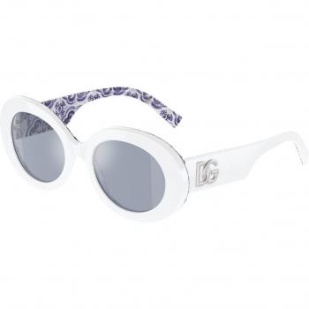 Dolce & Gabbana DG4448 337155 Women's Round White/Blue Sunglasses