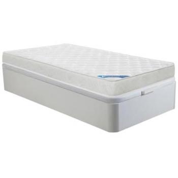 Conjunto somier arcón blanco + colchón de espuma de 15 cm - 90 x 190 cm - Zeus de Dreamea