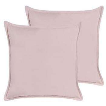 Conjunto de 2 cojines decorativos de terciopelo rosa minimalista 60 x 60 cm Eustoma