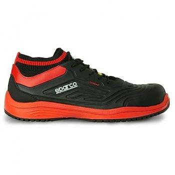 Calzado de seguridad SPARCO LEGEND S3 ESD SRC con puntera de fibra de carbono, diseño estilo racing, zapatilla muy cómoda para el trabajo, adecuada para hombres y mujeres, color negro/rojo, talla 42 EU
