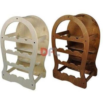 Barril Porta Botellas de Madera Claro para 13 Botellas - 37 x 27 x 62 cm