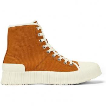 Camperlab Unisex High-Top Sneakers - Brown, Size 45, Cotton Fabric