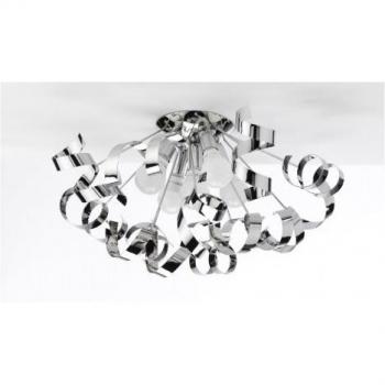 Plafón ZOE Ribbon 5 Luz Metal Cromo Semiempotrado Onli Lighting