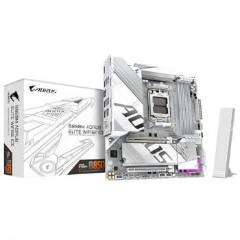 Placa Base Gigabyte B850M AORUS ELITE WIFI6E ICE mATX - Socket AM5, 4x DDR5, M.2 PCIe 5.0, LAN 2.5, WIFI 7