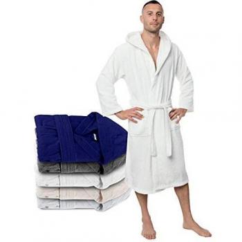 Twinzen Albornoz de Baño 100% Algodón con Capucha para Hombre