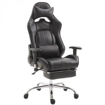 Silla de Oficina Gaming Racing Limit XL con Reposapiés en Similpelle Negra