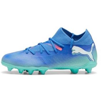 Puma Botas de Fútbol Future 7 Match FG/AG Jr, Zapatilla de Fútbol, Bluemazing White-Electric Peppermint, Talla 32.5 EU