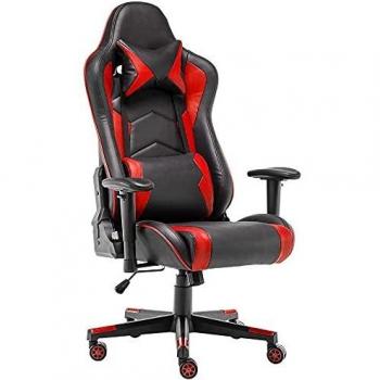 STmeng Comfort X2 Silla Gaming Ergonómica, Silla de Oficina Silla Escritorio con Altura Ajustable, Sillas Gamer con Giratoria Soporte Lumbar Reposabrazos Asiento Acolchado Carga 300kg, Rojo