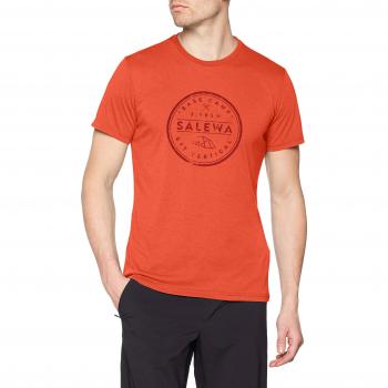 SALEWA Base Camp Dri de Humedad Relativa M S/S tee, Todo el año, Hombre, Color Pumpkin Melange, tamaño 48/M