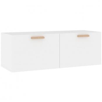 Armario de pared TV blanco 100x36,5x35 cm madera contrachapada Kizaro