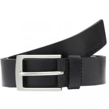 Cinturón de cuero negro Jack & Jones Stockholm para hombre adulto