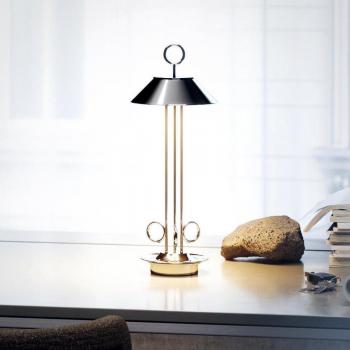 Lámpara de Mesa LED Recargable Nudiderot, 2,2W, 197lm, IP54, Dimmable, Cromo