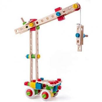 Woodyland Didácticos Juguetes ensambladas Building Construction Set en un Cubo