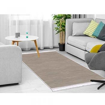 Homemania AKC-BIL-605 - Alfombra Estampada Wood 2 Estampada, Moderna, marrón de Tela, 160 x 230 cm