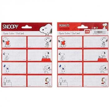 Grupo Erik Editores ELE0252 - Pack de 16 etiquetas con diseño Snoopy, 15.8 x 20 cm
