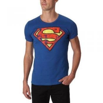 Logoshirt DC Comics - Superman - Logo - Camiseta - Slim-Fit - Azul - Diseño Original con Licencia, Talla M