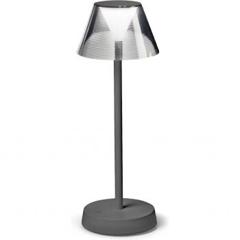 Lámpara LED de terraza batería Ideallux Lolita, gris, 7W, 3000K, moderna
