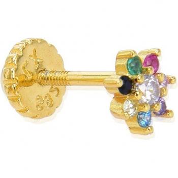 Pendiente individual Fanti Personalizable de plata de ley 925 con baño de oro