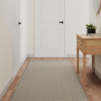 Alfombra de pasillo con aspecto de sisal plateada 80x400 cm, color taupé, antracita y arena, ideal para sala de estar, dormitorio y habitación