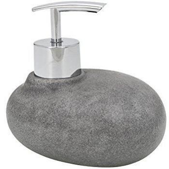Wenko Stone Dosificador Jabón 0.24 L, Poliresina, Gris, 9.7x11.8x10.4 cm