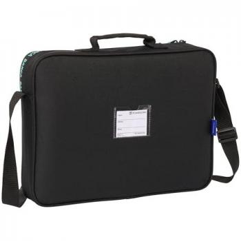 Cartera Extraescolar F.C. Barcelona 3ª Equipación - Cartera con Asa de mano Forrada, Diseño Único y Licencia Oficial, Dimensiones 38 x 28 x 6 cm, Color Negro, Unisex