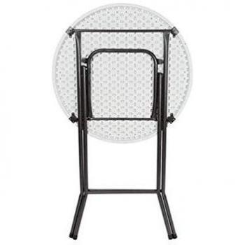 Mesa Plegable para Exterior Perel FP185N Redonda 80 cm Negro y Blanco