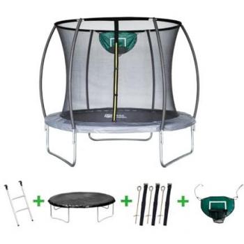 Cama Elástica con Red Interior Jumper Ø 4,88 m - Gris