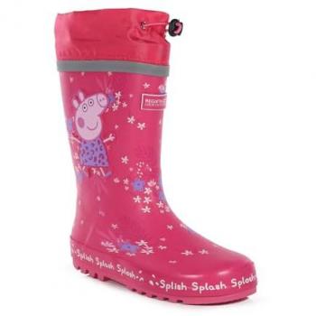 Regatta Kids' Waterproof Peppa Pig Pink Splash Wellies Size 32