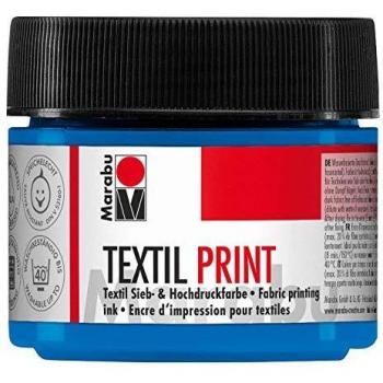 Pintura Textil Marabu 100ml - Cian Primario, Base de Agua, Inodoro y Resistente a la Luz