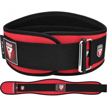 Cinturón de gimnasio RDX para levantamiento de pesas, 6 pulgadas, color rojo, talla L