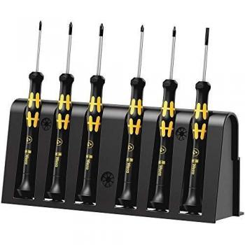 Wera 05030180001 1550/6 ESD destornilladores para usos electrónicos + Bandeja, Juego de 9 piezas