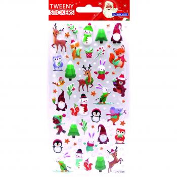 Pegatinas Tweeny Foamy Navidad Gnomos y Animales Global Gift Blanco