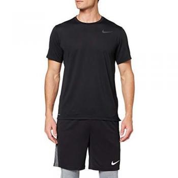 NIKE M NK Top SS Hpr Dry T-Shirt, Hombre, Black/Dark Grey, M