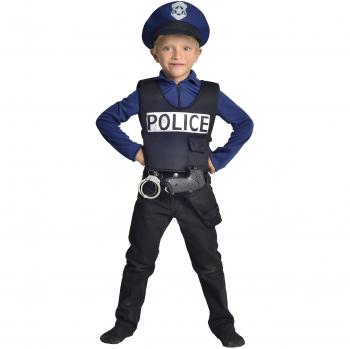 Disfraz de Policía Infantil César - 3 a 5 Años - Color Negro