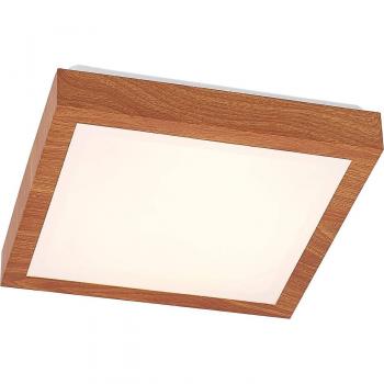 Plafón LED angular Lindby Vaino, 27 cm, moderno, marrón, plástico, 1 llama