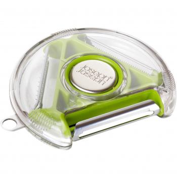 Joseph Joseph - Pelador Giratorio , Pelador Compacto De 3 Hojas, color verde